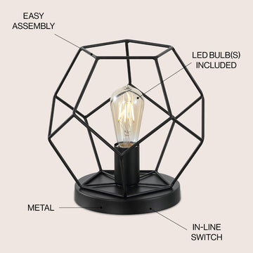 James 10" Metal/Marble LED Table Lamp - JONATHAN Y